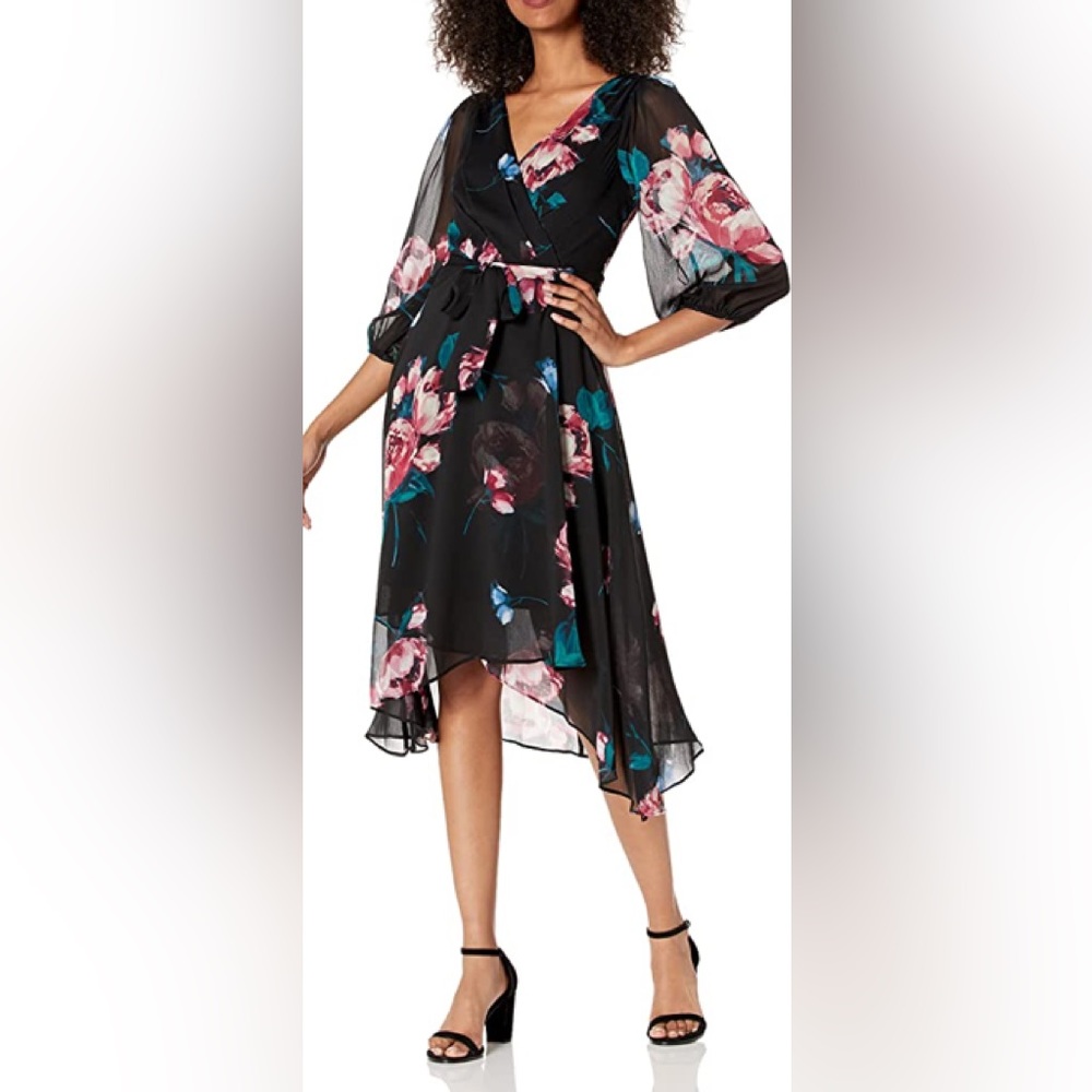 DKNY Black Floral Dress